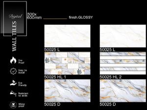 Luxury White Vein Glossy Ceramic Wall Tiles