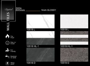 Marble Contrast Gloss Finish Ceramic Wall Tiles