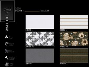 Modern Floral Accent Matt Ceramic Wall Tiles