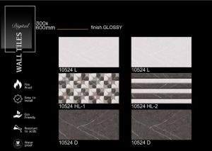 Modern Grey Pattern Gloss Ceramic Wall Tiles