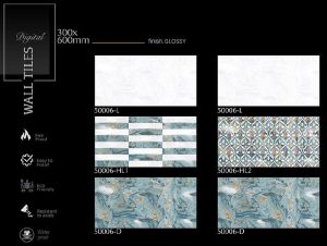 Ocean Mist Pattern Glossy Ceramic Wall Tiles