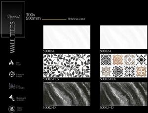 Ornate Floral Glossy Ceramic Wall Tiles