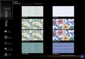 Pastel Floral Glossy Ceramic Wall Tiles