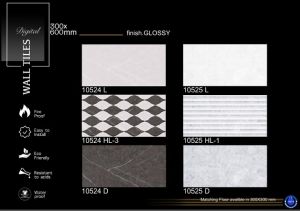 Wave Stripe Gloss Finish Ceramic Wall Tiles