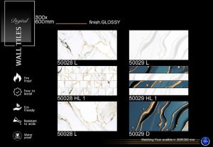 White Vein Glossy Ceramic Wall Tiles