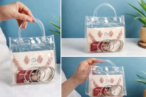 Transparent PVC Handle Bag for Jewellery Packaging
