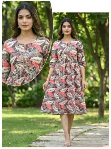 Ladies Printed Cotton Frock