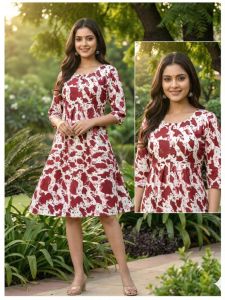 Ladies Printed Cotton Frock