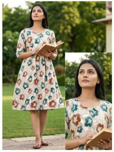 Ladies Printed Cotton Frock