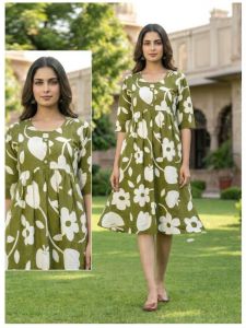 Ladies Printed Cotton Frock