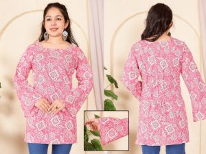 Ladies Printed Cotton Short Kurti