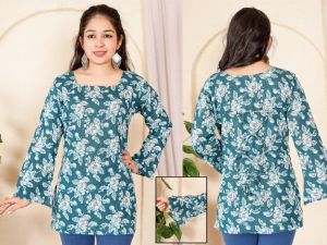 Ladies Printed Cotton Short Kurti