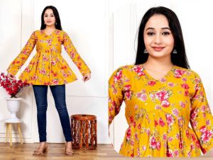 Ladies Full Sleeves Rayon Short Kurti