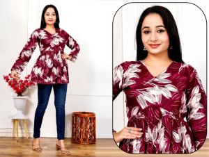 Ladies Full Sleeves Rayon Short Kurti