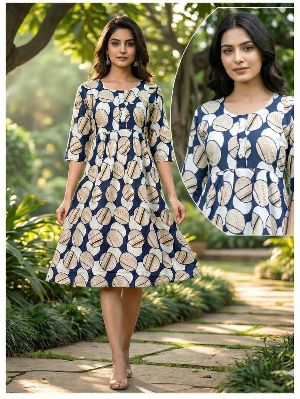 Ladies Printed Cotton Frock