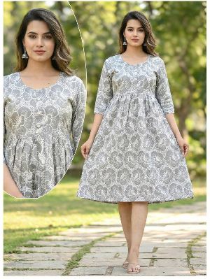 Ladies Printed Cotton Frock
