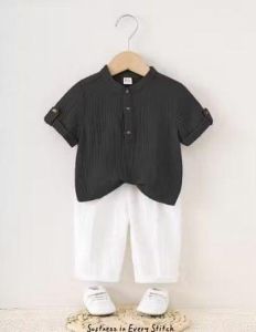 Boys Black &AMP; White Shirt &AMP; Shorts