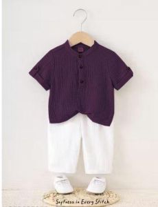 Boys Wine &AMP; White Shirt &AMP; Shorts