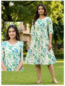 Ladies Printed Cotton Frock