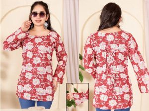 Ladies Printed Cotton Short Kurti