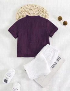 Boys Wine &AMP; White Shirt &AMP; Shorts