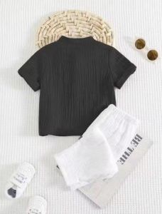 Boys Black &AMP; White Shirt &AMP; Shorts
