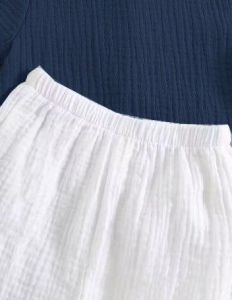 Boys Navy Blue &AMP; White Shirt &AMP; Shorts