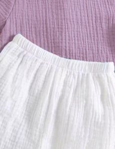Boys Lavender &AMP; White Shirt &AMP; Shorts
