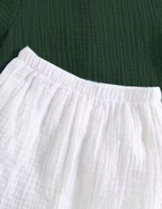 Boys Dark Green &AMP; White Shirt &AMP; Shorts