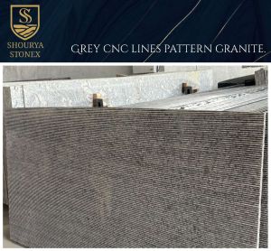 Grey CNC Lines Pattern Granite Slab