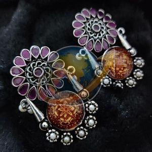 Artificial Stone Work Imitation Earrings
