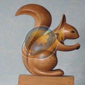 Decorative Brown Wooden Squirrel