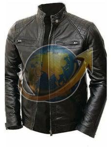 Full Sleeve Mens Black Leather Jacket