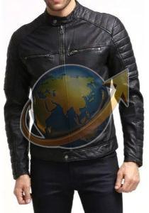 Full Sleeve Mens Black Stylish Leather Jacket