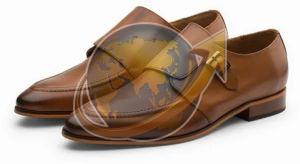 Mens Single Monk Strap Leather Shoes