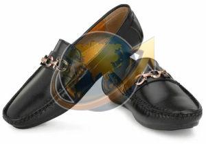 Party Wear Mens Black Leather Loafer Shoes