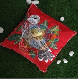 Red Embroidered Cushion Cover