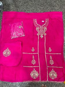 Rani Pink Silk Unstitched Suit