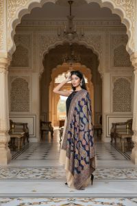 Navy Blue Pashmina Shawl