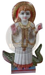 12 Inch Marble Khodiyar Maa Statue
