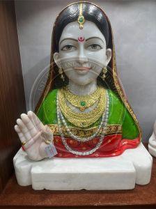 18 Inch Chehar Mata Marble Statue