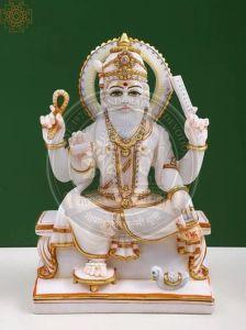 5 Feet Marble Vishwakarma Statue