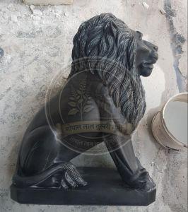 Black Marble Lion Statue