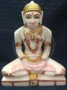 Jain White Marble Mahavir Swami Statue