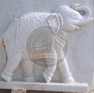 Marble Elephant Statue