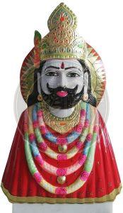 Painted Hindu Marble Shyam Baba Statue