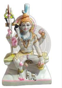 Painted Vietnam Marble Shiva Murti Statue