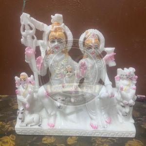 Polished Marble Shiv Parivar Statue