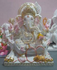 Premium White Marble Ganesh Idol