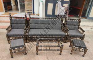 7 Seater Sankheda Craft Wooden Sofa Set